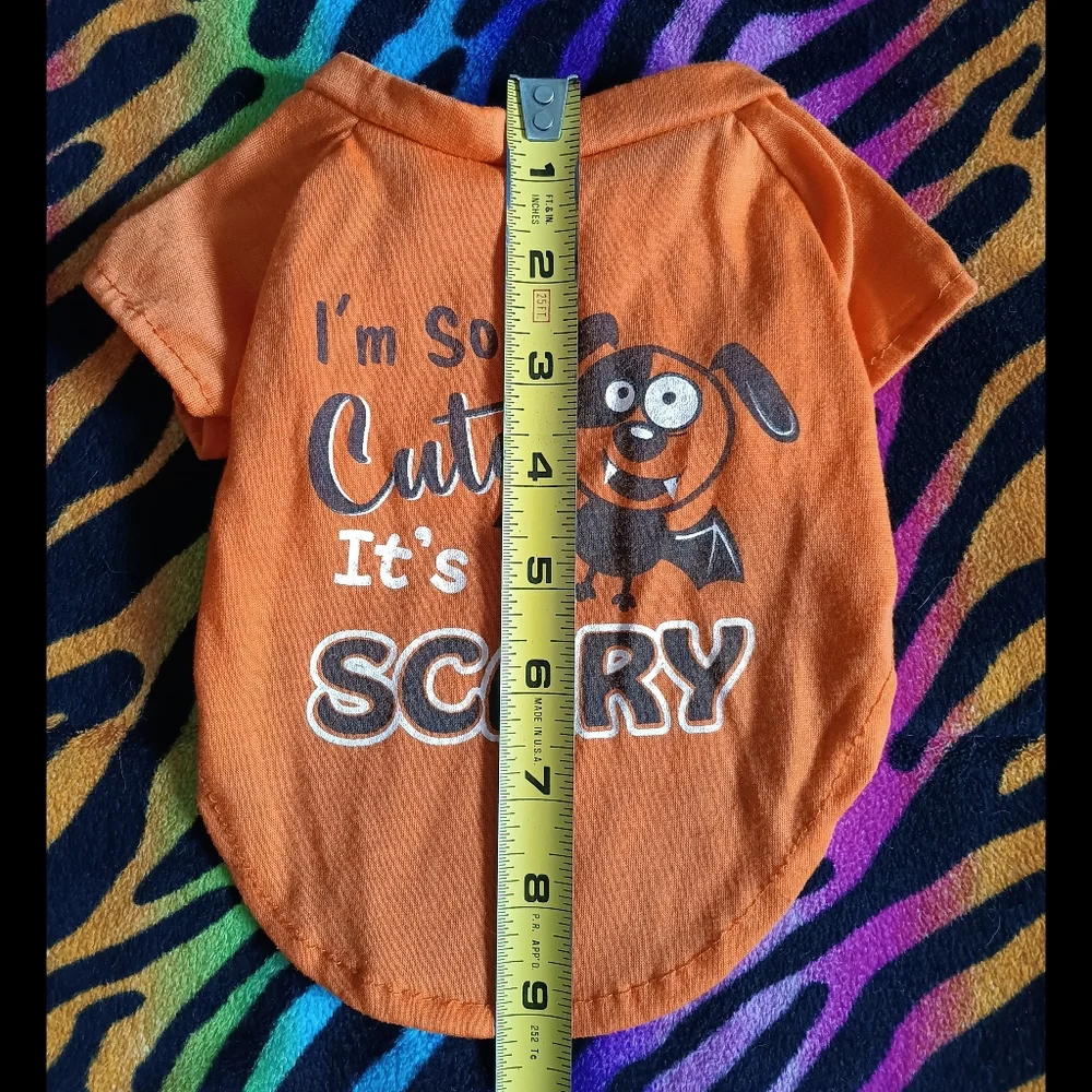 🧡🖤 *4/$15* Halloween Dog T-Shirt XS Orange Black Pet Bat